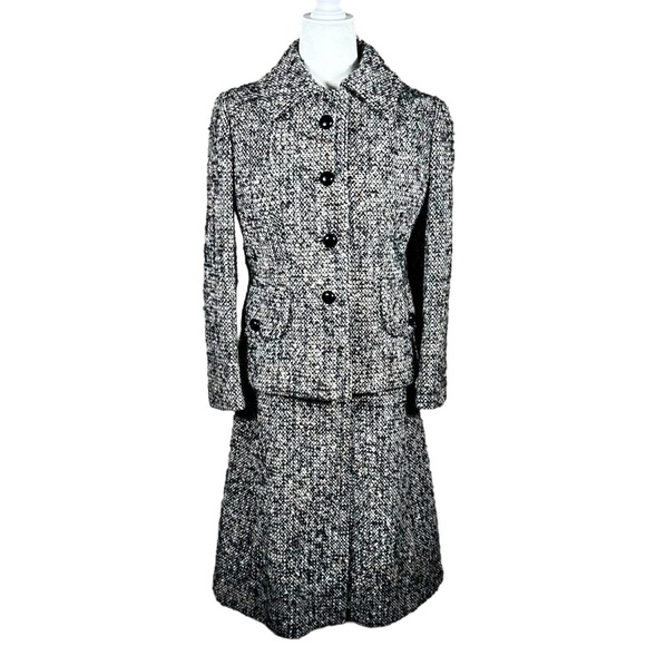 CHRISTIAN DIOR Vintage 1960's Matching Tweed Dress + Blazer Suit Set - Picture 16 of 16